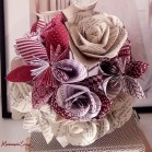 Bouquet de mariée rouge blanc origami personnalisable "Crazy Love"