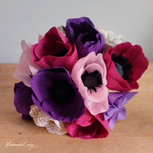 Bouquet de mariée original anémones fleurs papier "Fleur de Fée" Bouquet de mariée original anémones fleurs papier "Fleur de Fée"