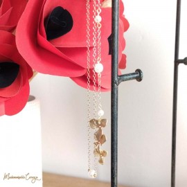 Collier de dos fleur pour robe de mariée dos nu "Awena"  Bijou mariage