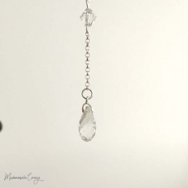 Collier dos nu pendentif cristal Swarovski "Aubrey" - Bijou mariage