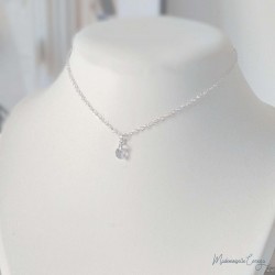 Collier mariage pendentif zircon "Erin" - Bijou mariage personnalisable