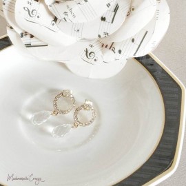 Boucles d'oreille mariée strass et goutte Swarovski "Esther" - Bijoux mariage