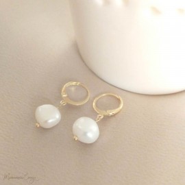 Dormeuses perles d'eau douce "Elisa" bijou mariage 