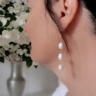 Boucles mariée pendantes bohèmes perles de culture "Elina" - bijou mariage 