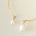 Bracelet mariée perles de culture jonc or ou argent "Isadora" bijoux mariée