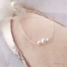 Bracelet mariage épuré perles argent ou or "Alessandra"  Bijou mariage personnalisable