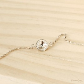 Bracelet mariée solitaire cristal Swarovski "Précieuse"