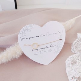 Bijou demande témoin mariage bracelet carte coeur - bijou mariage Melle Cereza