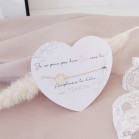 Bijou demande témoin mariage bracelet carte coeur - bijou mariage Melle Cereza