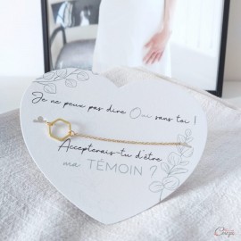 Bijou demande témoin mariage bracelet carte coeur - bijou mariage Melle Cereza
