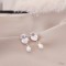 Boucles mariee perle poire strass cabochon tendance minimaliste  "Octavia"