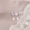 Boucles mariee perle poire strass cabochon tendance minimaliste  "Octavia"
