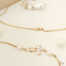 Bracelet mariée perle de culture et strass zircon or ou argent "Calistine" bijoux mariée