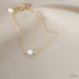 Bracelet mariée perle solitaire tendance minimaliste "Lou"  Bijou mariage 