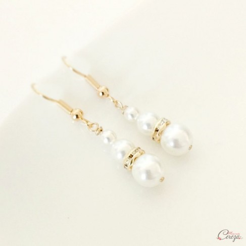 Boucles d'oreille mariée perles et strass de cristal personnalisables "Holly"