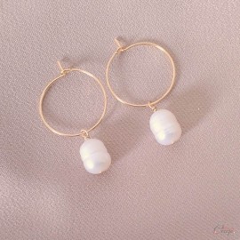 Boucles oreille mariée discrètes perles de culture "Elyssa" - bijou mariée