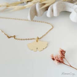 Collier pendentif gingko - Bijou précieux 