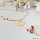 Collier pendentif gingko - Bijou précieux 