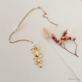 Bijou de dos seul fleurs perles nacrée  "Eglantine"  Bijou mariage