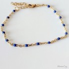 Bracelet fin petites perles bleu - Bijou précieux