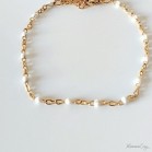 Bracelet fin petites perles blanc - Bijou précieux
