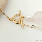 Collier quartz rose perles culture Cascade - Bijou créateur