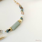 Collier aventurine et perles verre de bohème Zéphyr - Bijou pierre semi-précieuse