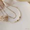Collier Harmonie or et blanc, perle de culture & perles de verre - Bijou pierre semi-précieuse