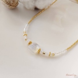 Collier opalite et doré Opalita - Bijou créateur