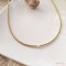 Collier Aura facette de bohême blanche et rocailles or - Bijou créateur