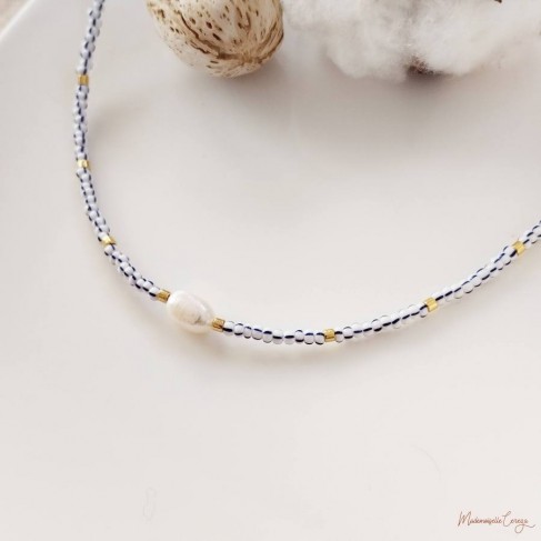 Collier Marina - Bijou minimaliste marin perle de culture
