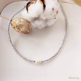 Collier Marina - Bijou minimaliste marin perle de culture