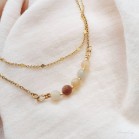 Collier double rang Lunaïa - Pierre de lune bohème chic