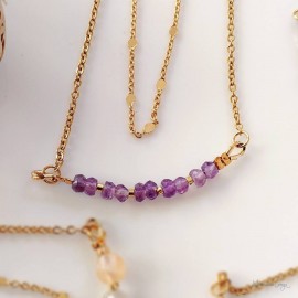 Collier double rang Amélia - Améthyste bohème chic