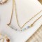 Collier double rang Océania - Aigue-marine bohème chic