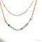 Collier double rang Océania - Aigue-marine bohème chic