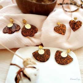 Boucles d'oreilles "Cœur Sauvage" - Bijou tendance inspiration léopard 