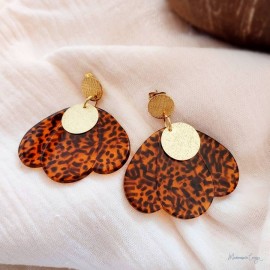 Boucles d'oreilles "Pétale Fauve" - Bijou tendance inspiration sauvage