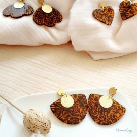 Boucles d'oreille géométriques léopard "Eclat Sauvage" - Bijou tendance inspiration sauvage