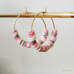 Créoles rose "Candy summer" Boucles d'oreille bohèmes