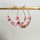 Créoles rose "Candy summer" Boucles d'oreille bohèmes