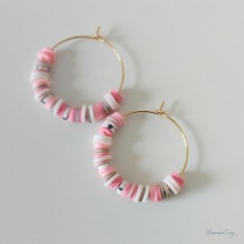 Créoles rose "Candy summer" Boucles d'oreille bohèmes