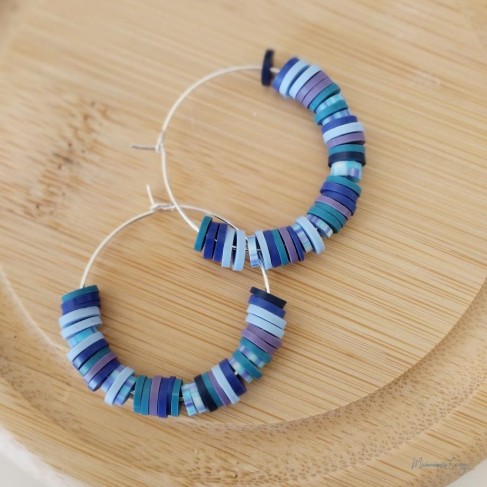 Créoles bleues "Candy Summer " Boucles d'oreille bohèmes