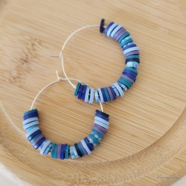 Créoles bleues "Candy Summer " Boucles d'oreille bohèmes