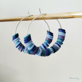 Créoles bleues "Candy Summer " Boucles d'oreille bohèmes