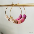 Créoles rose dégradé "Candy Summer " Boucles d'oreille bohèmes