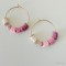 Créoles roses dégradé "English Garden" Boucles d'oreille bohèmes