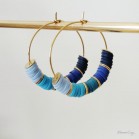 Créoles dégradé de bleu "Candy Summer " Boucles d'oreille bohèmes
