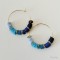 Créoles dégradé de bleu "Candy Summer " Boucles d'oreille bohèmes