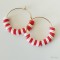 Boucles oreille marinière rouge blanc "Candy Summer " Boucles d'oreille bohèmes
